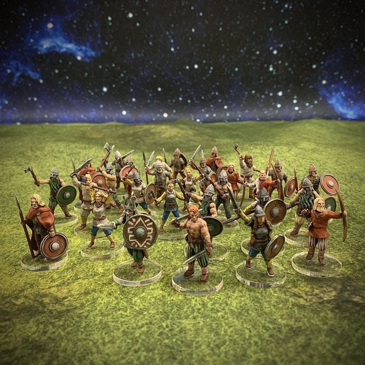 30mm Viking Warband: Unpainted Miniatures for RPGs