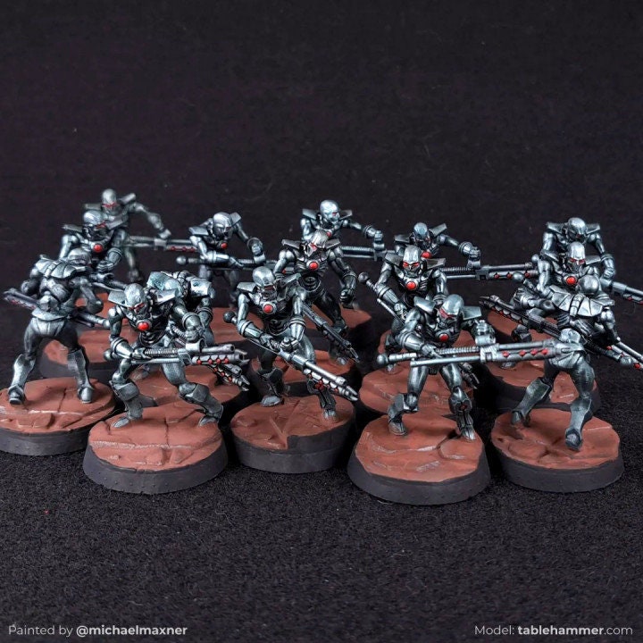 Tomb Fighters: Creepy Xenos Robots with Rifles - Tablehammer Wargame Proxies