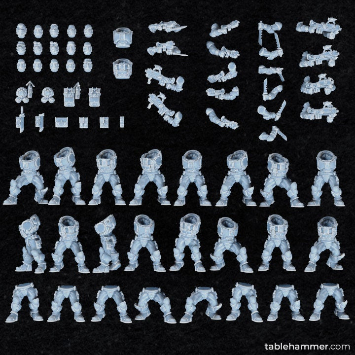 Spec Ops Resin Miniature Kit: 32mm Human Space Corps Proxies by Tablehammer