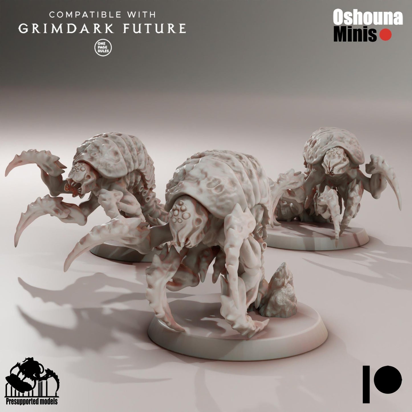 Deep Hive - Alien Hives Proxies - Centipede Larvas by Oshouna Minis for Wargames like OPR