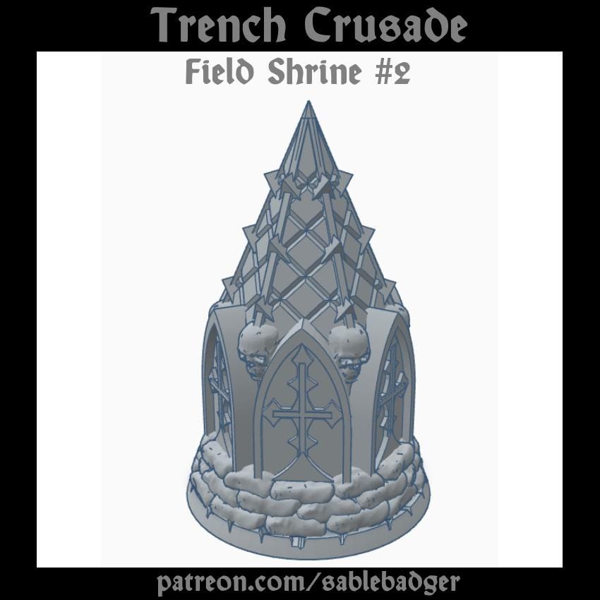 Trench Crusade Field Shrine for RPGs and Miniature Games - 3d printed terrain