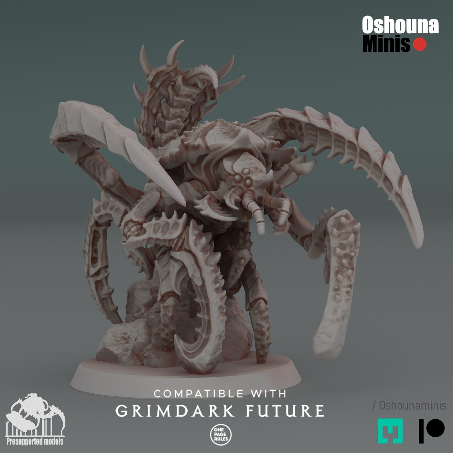 Deep Hive Lobster Alpha Resin Miniature: 28mm/32mm Sci-Fi Wargame Proxy