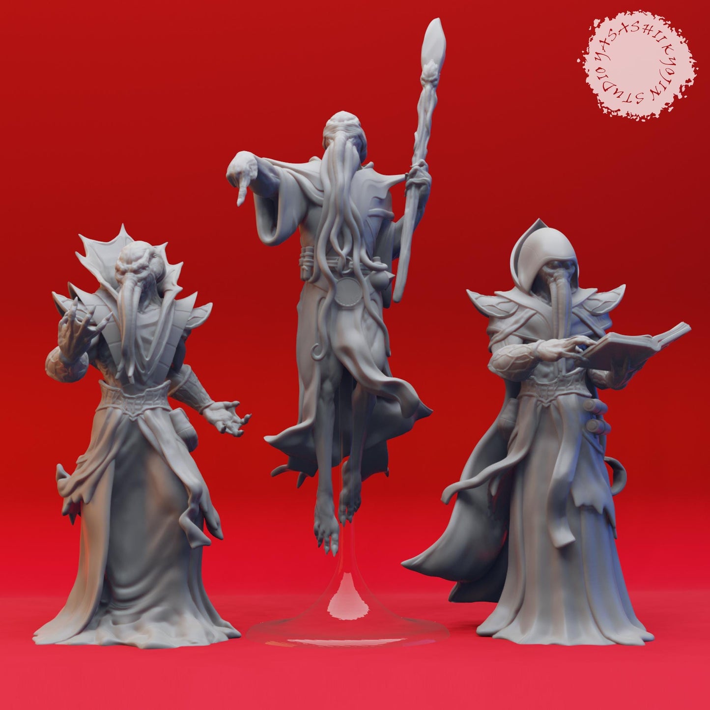 Cthulid Warband Resin Miniature Set: DnD RPG Tabletop Game, 4 Poses