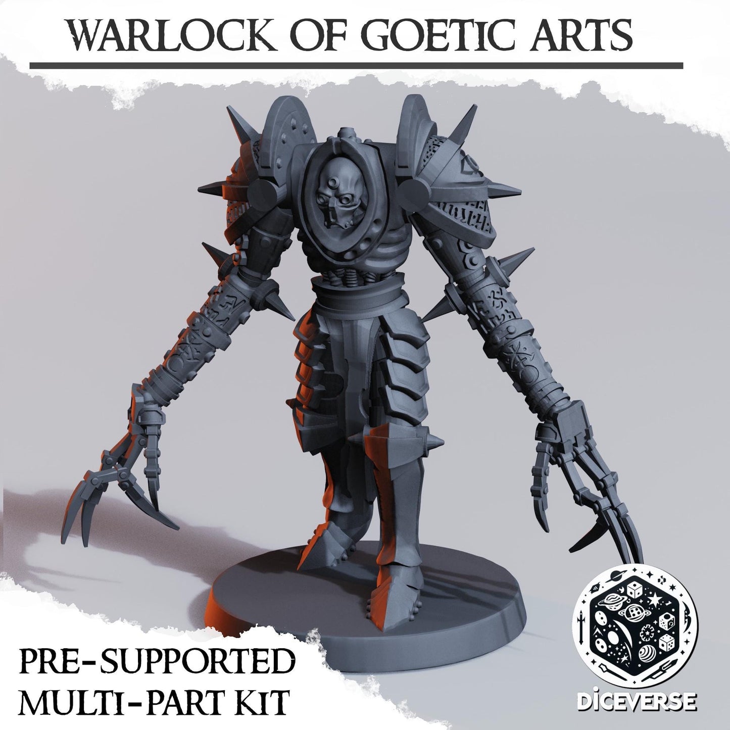 Modular Resin Miniature: Warlock of Goetic Arts - Grimdark Horror Wargame Model