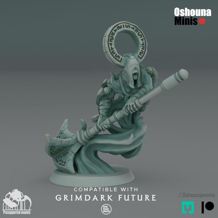 Grimdark Executioner Miniature: 32mm Resin Wargame Figure - Oshouna