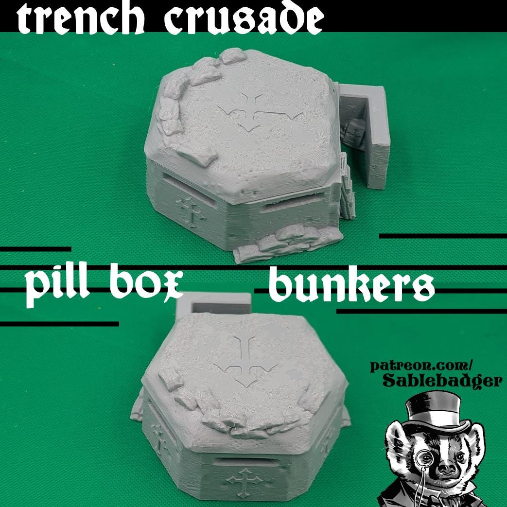 Grimdark Pillbox Bunkers: 3D Printed Trench Crusade Terrain