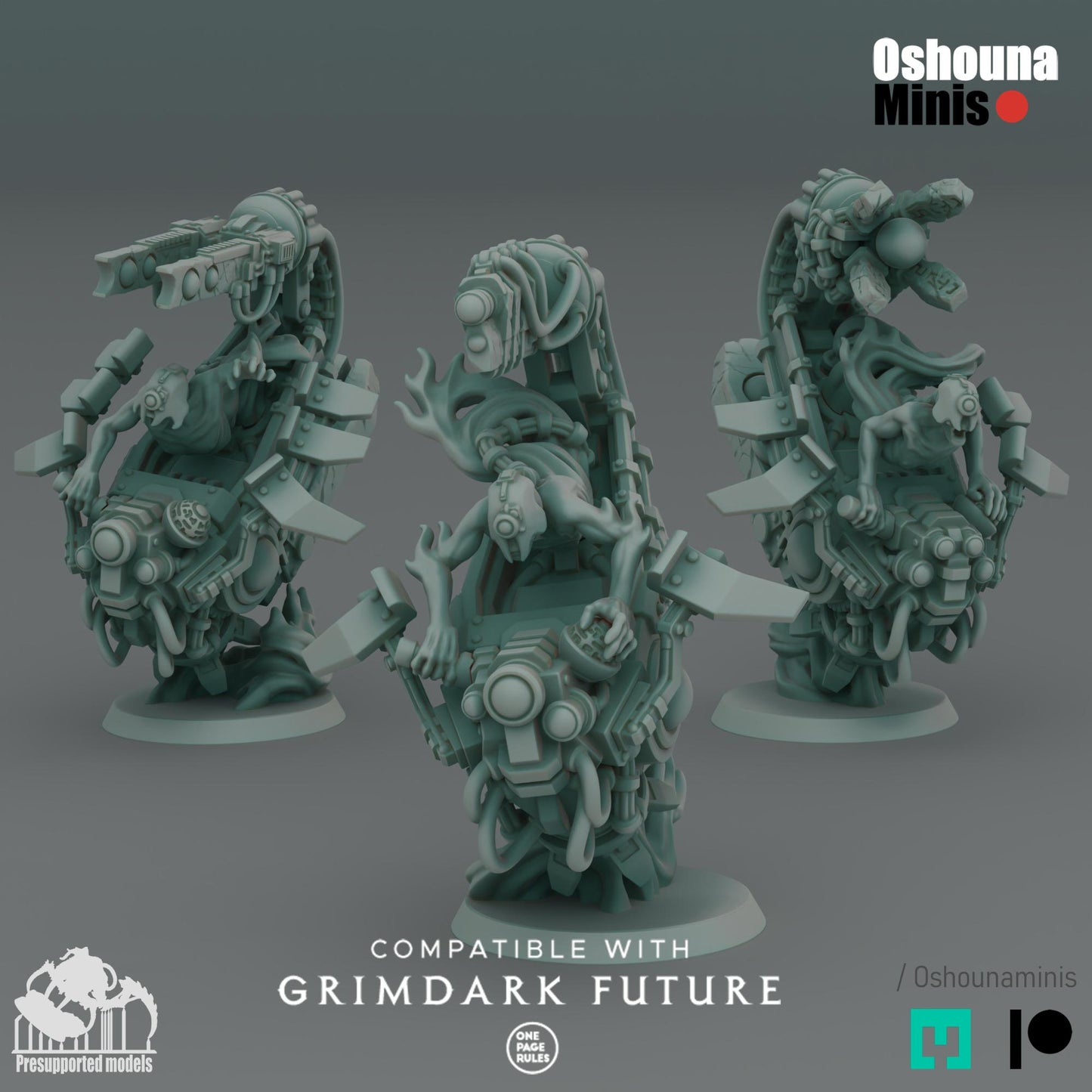 Doomed Empire Doom Bikes: 3D Printed Resin Sci-Fi Miniatures - 32mm Base