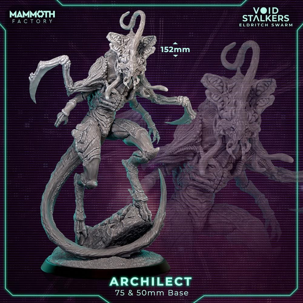 Techno-Lich Miniature: 32mm Scale Grimdark Eldritch Resin Model