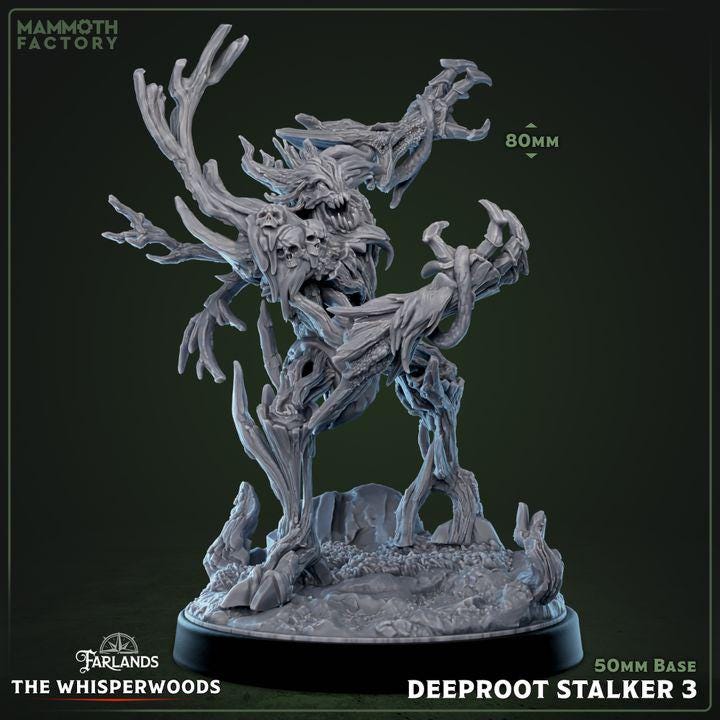 Deeproot Stalkers Resin Miniatures (Set of 3): 32mm Scale Unpainted Forest Predators