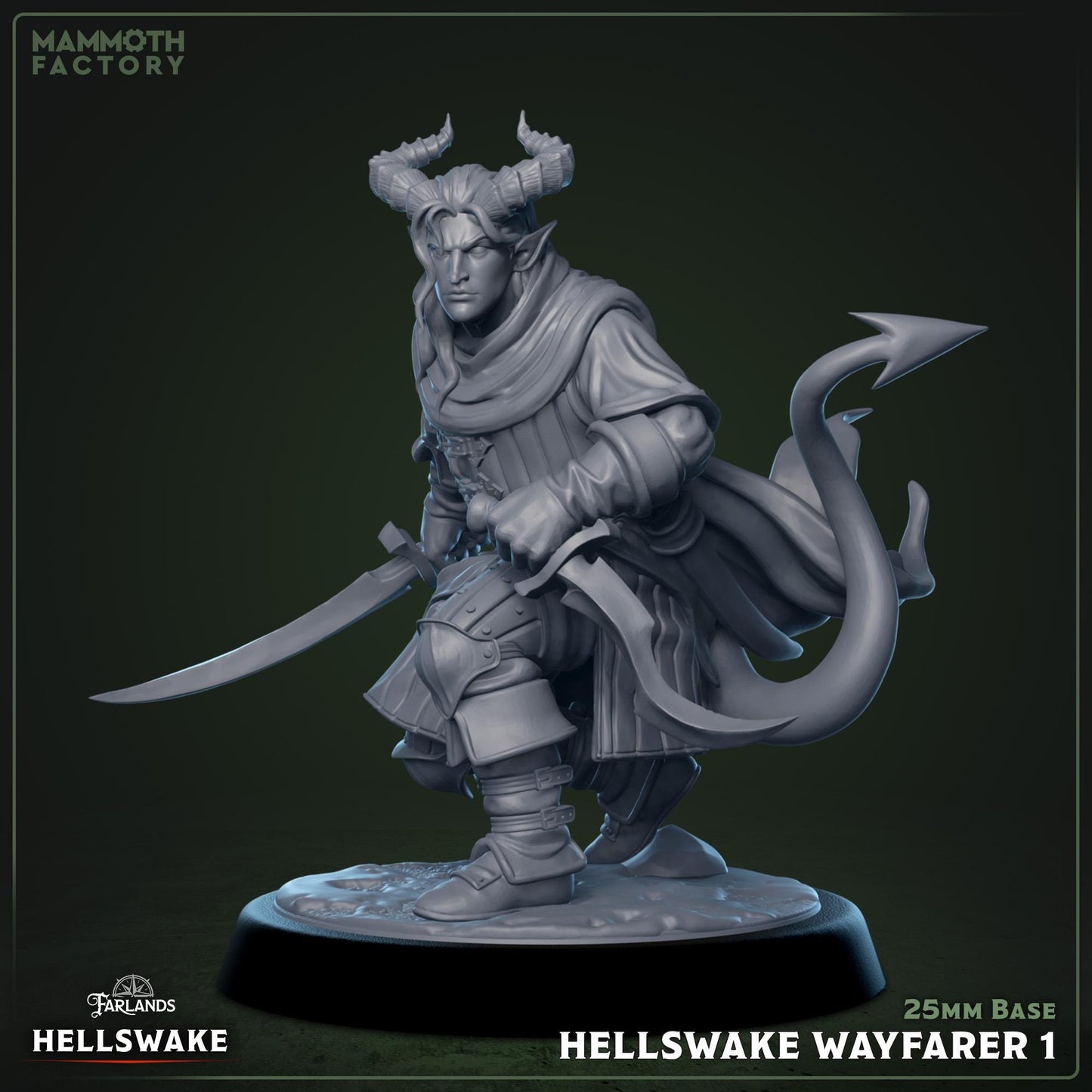 3x Hellswake Wayfarer Resin Miniature: 32mm Unpainted Heros/NPC