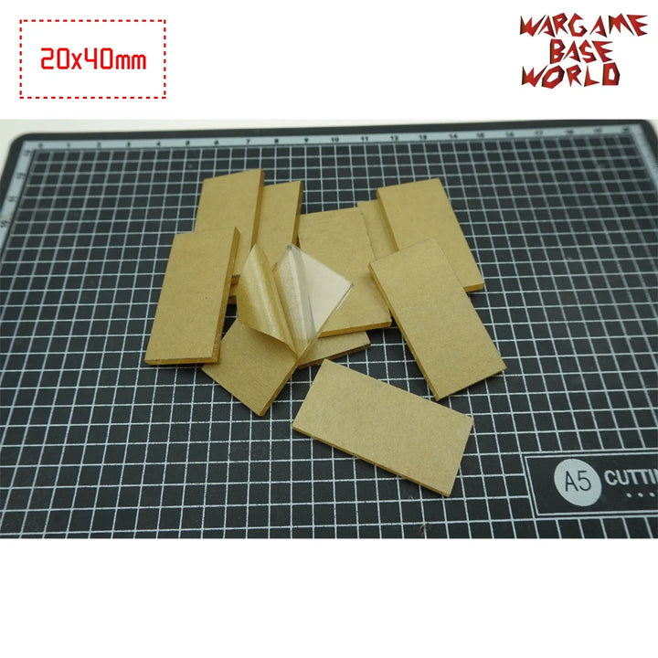 TRANSPARENT / CLEAR BASES for Miniatures - Rectangle 20x40mm Clear Bases