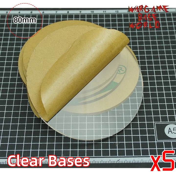 80mm round clear bases TRANSPARENT / CLEAR BASES for Miniatures