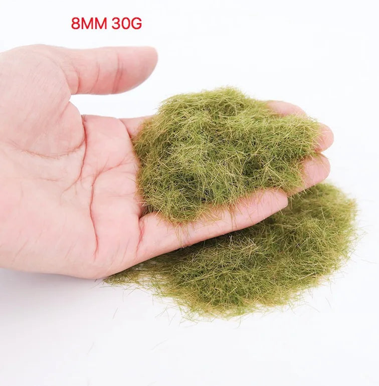 3-8mm Simulation Mini Static Grass Flock Powder 30G For HO Railway Train Sandtable Terrain Turft Scene Layout Diorama Materials