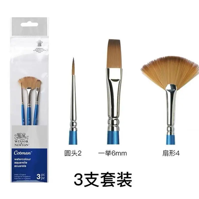 Winsor & Newton Cotman Short Handle Brushes, Set of 3/4/5, Watercolor Gouache Paint Brushes ART Supplies