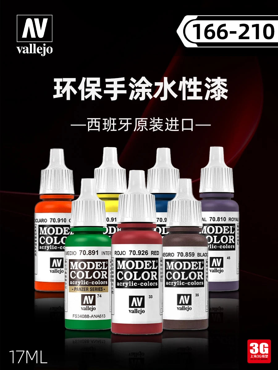 Vallejo Acrylic Paint Pigment | Water-Based Model Coloring for Military Miniatures, Plastic Models & Cars (166-210 Series)