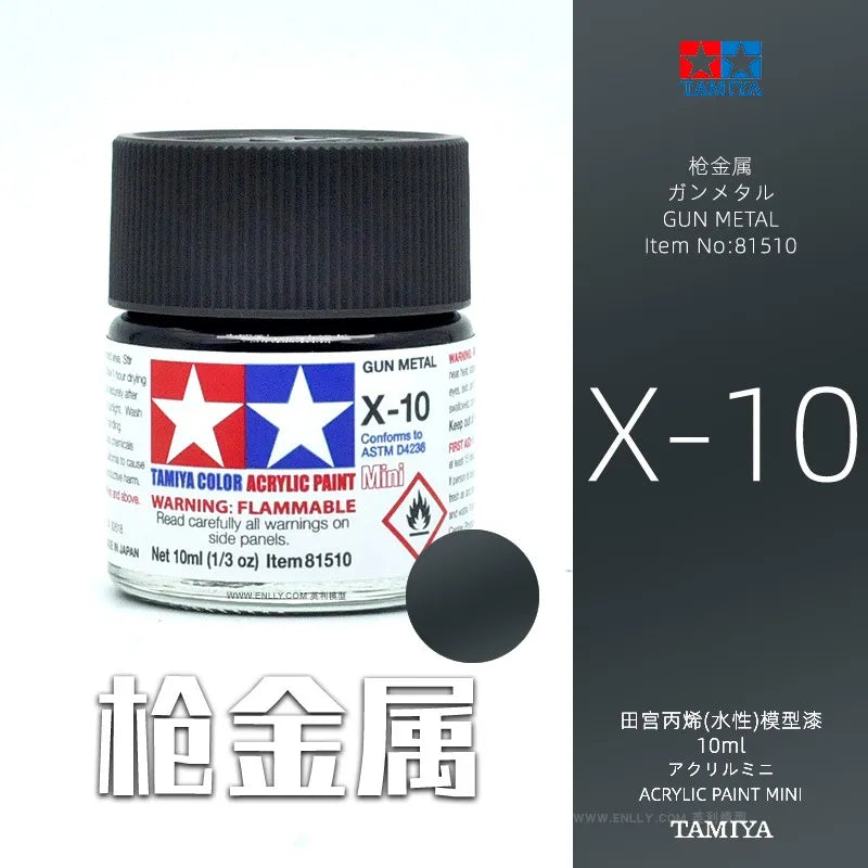 Tamiya X1-X24 Glossy Acrylic Paint (10ml) | Water-Based Model Paint for Miniatures & Scale Models