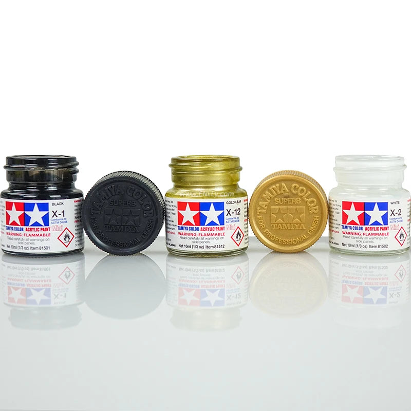 Tamiya X1-X24 Glossy Acrylic Paint (10ml) | Water-Based Model Paint for Miniatures & Scale Models