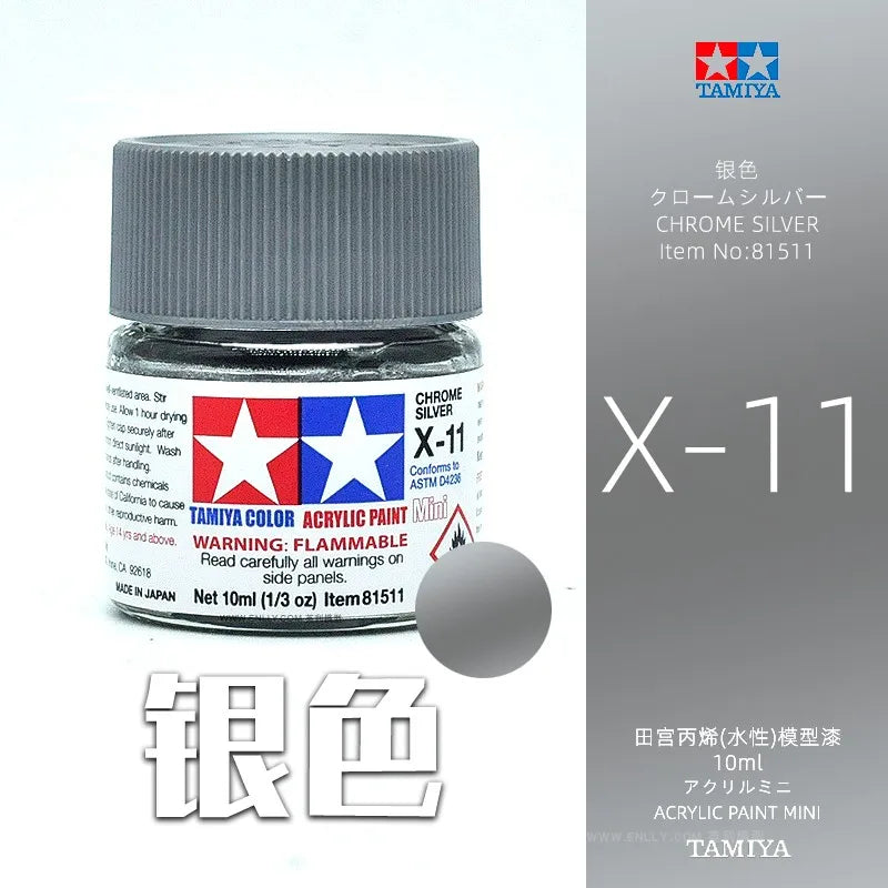 Tamiya X1-X24 Glossy Acrylic Paint (10ml) | Water-Based Model Paint for Miniatures & Scale Models