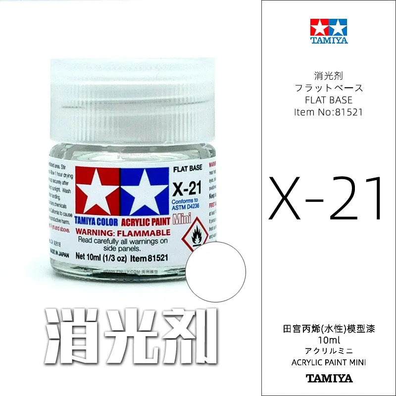 Tamiya X1-X24 Glossy Acrylic Paint (10ml) | Water-Based Model Paint for Miniatures & Scale Models