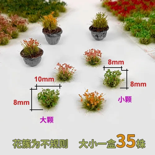 32Pcs/Box Simulation Miniature 8mm Plant Grass Model Diy Building Sand Table Garden Landscape Layout Materials Diorama Kits