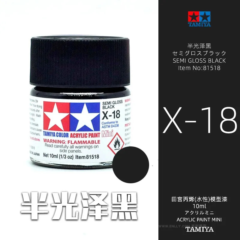 Tamiya X1-X24 Glossy Acrylic Paint (10ml) | Water-Based Model Paint for Miniatures & Scale Models