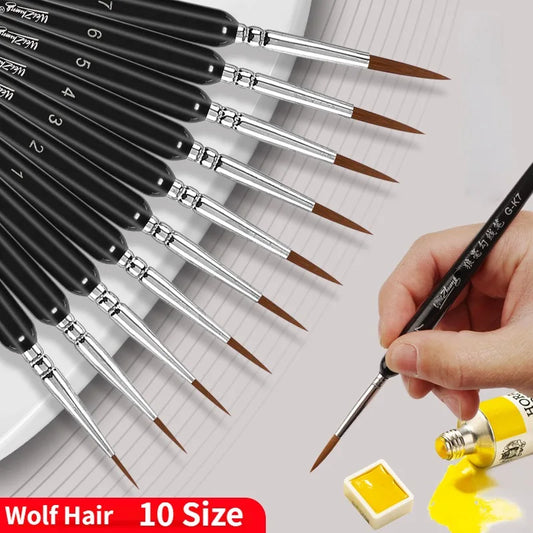 11PCS Miniature Detail Paint Brush Set | Fine-Tip Brushes for Acrylic, Watercolor, Face Painting, Crafts & Line Art