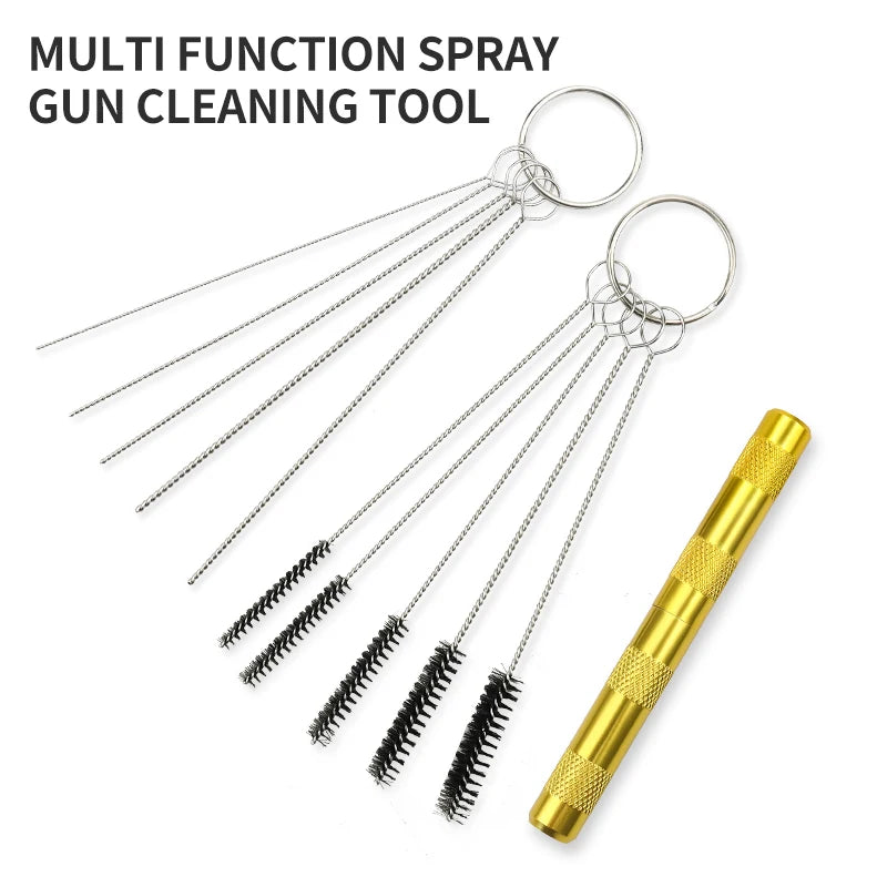 Airbrush Spray Gun Cleaning Kit | Nozzle Cleaning Needles & Brushes for Carburetor, Jet, and Dirt Removal