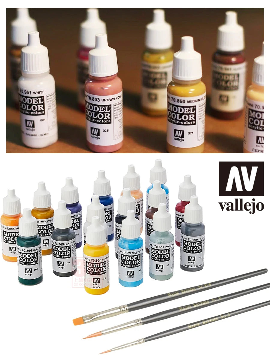 Vallejo Acrylic Paint Pigment | Water-Based Model Coloring for Military Miniatures, Plastic Models & Cars (166-210 Series)