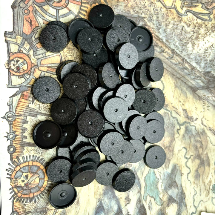 25mm Round Plastic Bases for Gaming Miniatures and Table Games