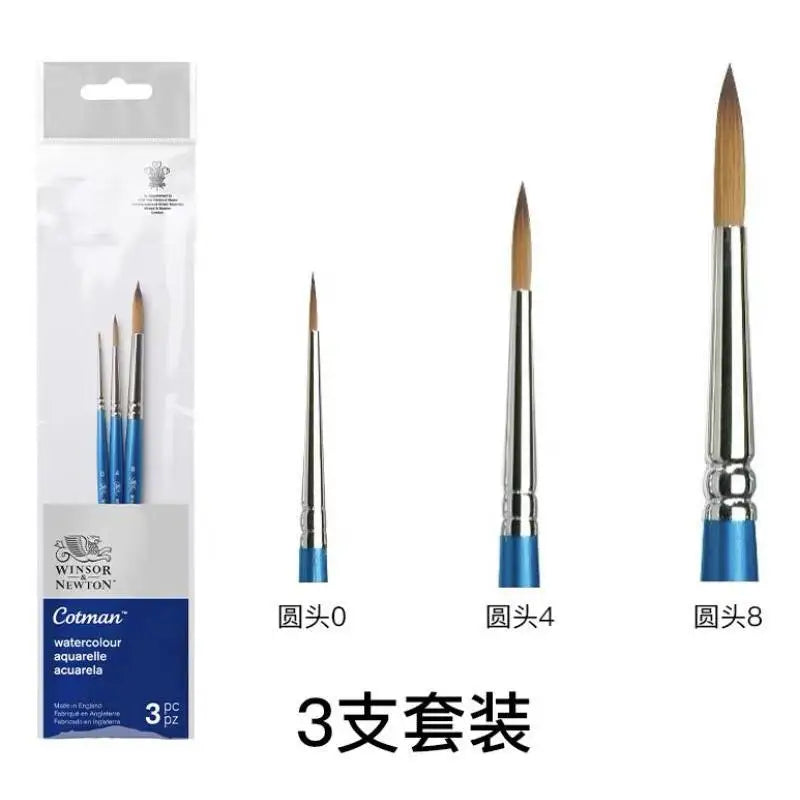 Winsor & Newton Cotman Short Handle Brushes, Set of 3/4/5, Watercolor Gouache Paint Brushes ART Supplies