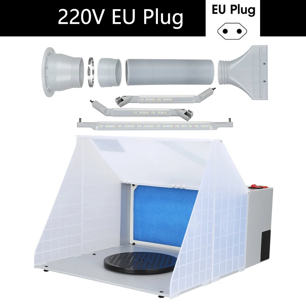 Portable Airbrush Spray Booth Kit | Exhaust Fan with Filter for Model Painting, Airbrushing & DIY Crafts