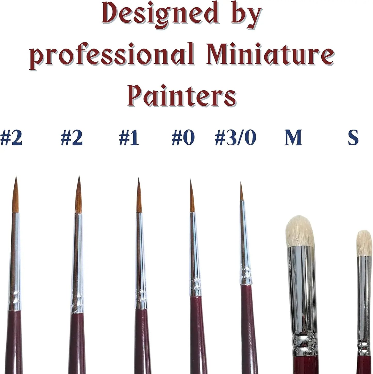 BITE Kolinsky Sable Brush Set | Fine Detail Brushes for Miniature Painting, Modeling & Scale Model Kits