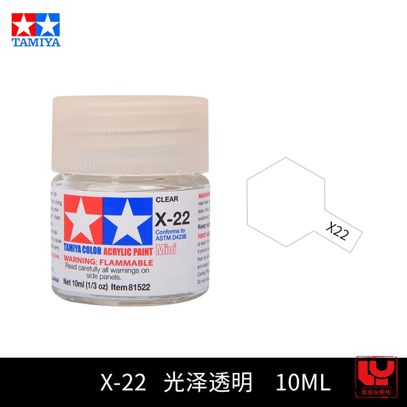 Tamiya X1-X24 Glossy Acrylic Paint (10ml) | Water-Based Model Paint for Miniatures & Scale Models