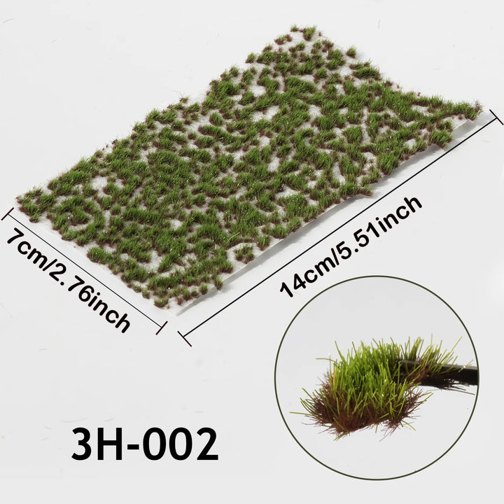 3mm Miniature Static Grass Tufts Cluster for Ho N Diy Model Making/Railway Scene/Wargame Scenery/Sandtable Layout/Diorama/Decor
