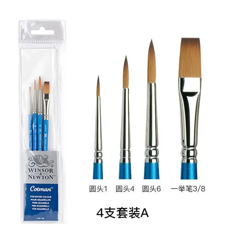 Winsor & Newton Cotman Short Handle Brushes, Set of 3/4/5, Watercolor Gouache Paint Brushes ART Supplies