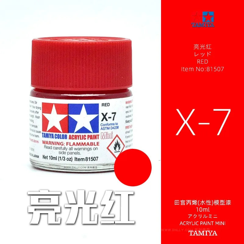 Tamiya X1-X24 Glossy Acrylic Paint (10ml) | Water-Based Model Paint for Miniatures & Scale Models