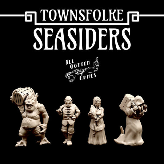 Townsfolke: Seasiders Support-Free Resin NPC - 28mm - Fantasy Miniatures - NPC PCs for RPGs and Wargames - Lovecraft