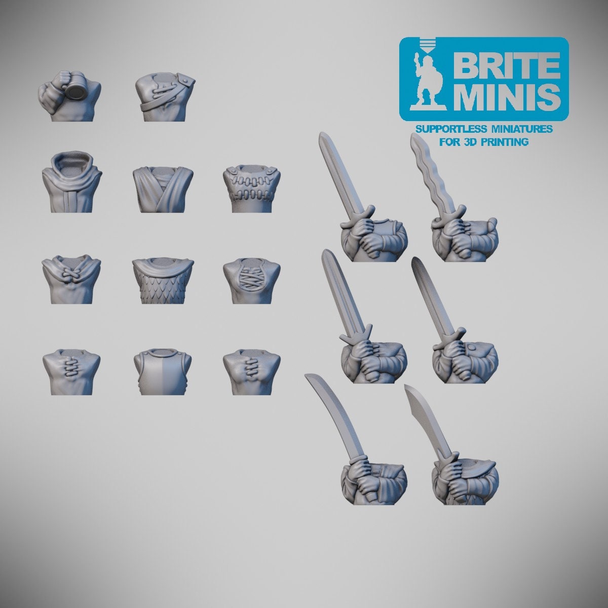 Modular Humans by Brite Minis for Wargames and RPGs 28mm - Lots of Options! Customize your order - Resin Miniatures