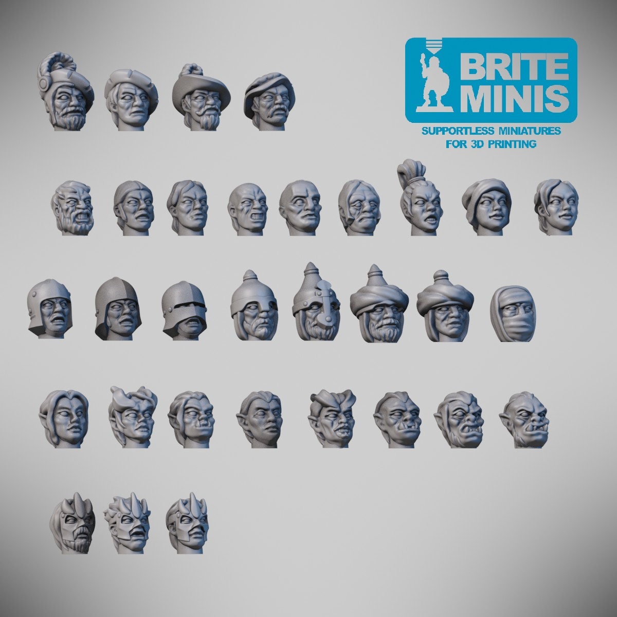 Modular Humans by Brite Minis for Wargames and RPGs 28mm - Lots of Options! Customize your order - Resin Miniatures