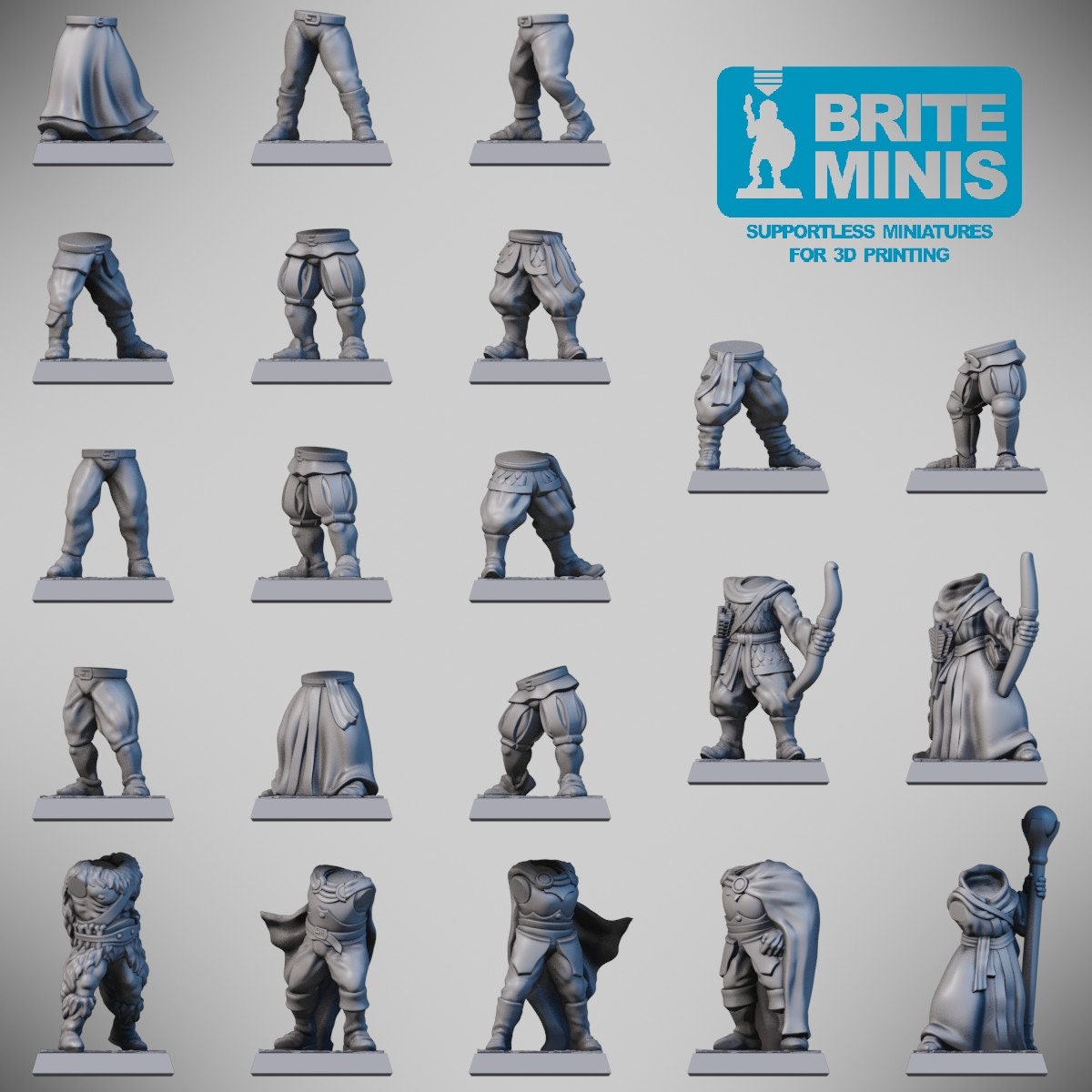 Modular Humans by Brite Minis for Wargames and RPGs 28mm - Lots of Options! Customize your order - Resin Miniatures