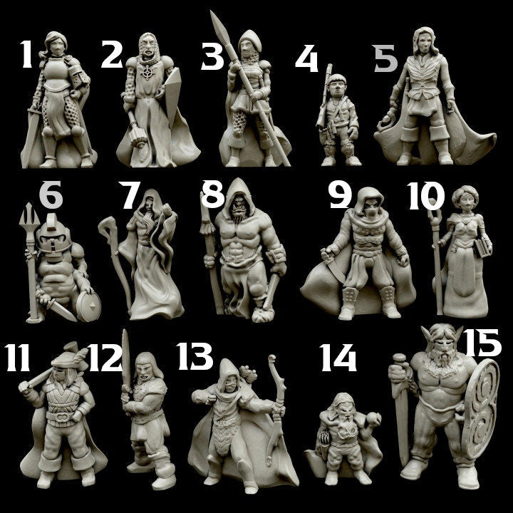 Daring Delvers: Support-Free Resin Adventurers - 28mm - Fantasy Miniatures - NPC PCs for RPGs and Wargames