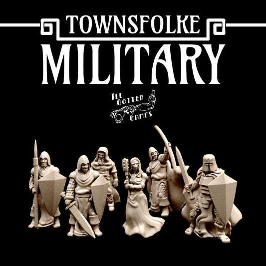 Townsfolke: Military Support-Free Resin NPC - 28mm - Fantasy Miniatures - NPC PCs for RPGs and Wargames - Military