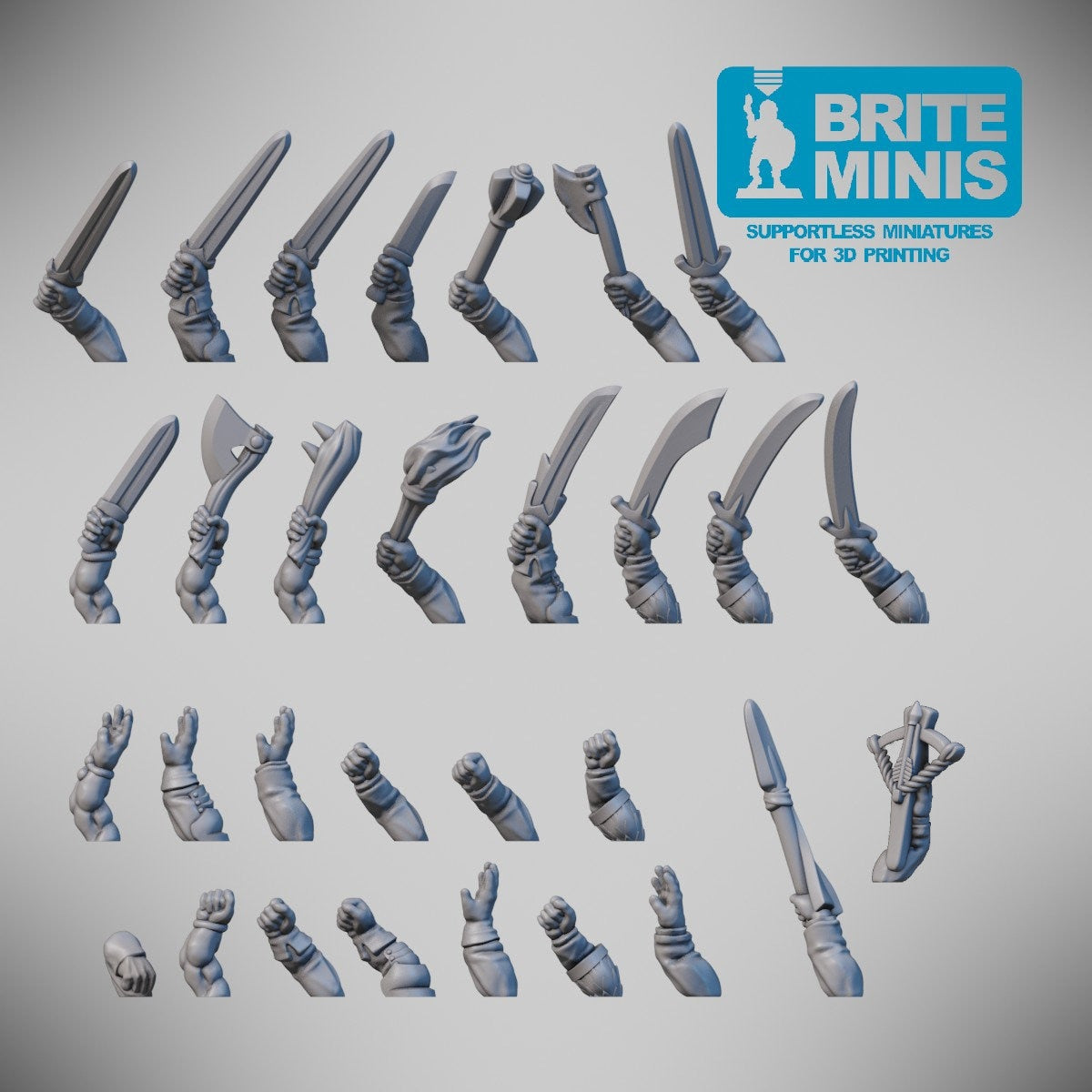 Modular Humans by Brite Minis for Wargames and RPGs 28mm - Lots of Options! Customize your order - Resin Miniatures