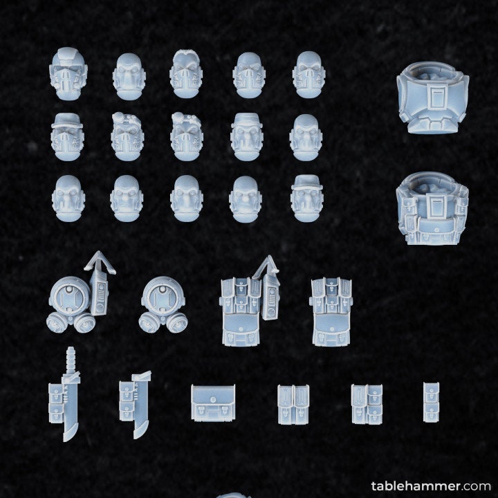 Spec Ops – modular kit – "Human Space Corps"  – Creepy Space Humanoids  - Tablehammer - Proxies for wargames