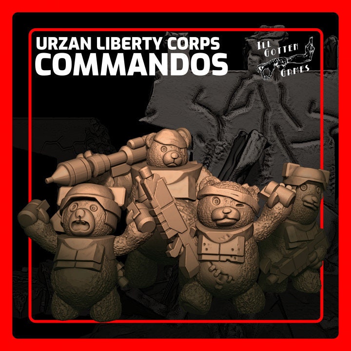 Urzan Liberty Corps Pack   - NPC Monsters and War Game Minis - 3d Printed Miniatures at 30mm - Ill Gotten Games