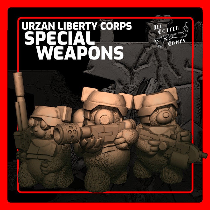 Urzan Liberty Corps Pack   - NPC Monsters and War Game Minis - 3d Printed Miniatures at 30mm - Ill Gotten Games