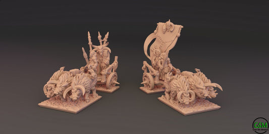 Beastmen 10mm Resin Wargaming Miniatures - Tusk-gor Chariots - Set of 2 - For tabletop and war games