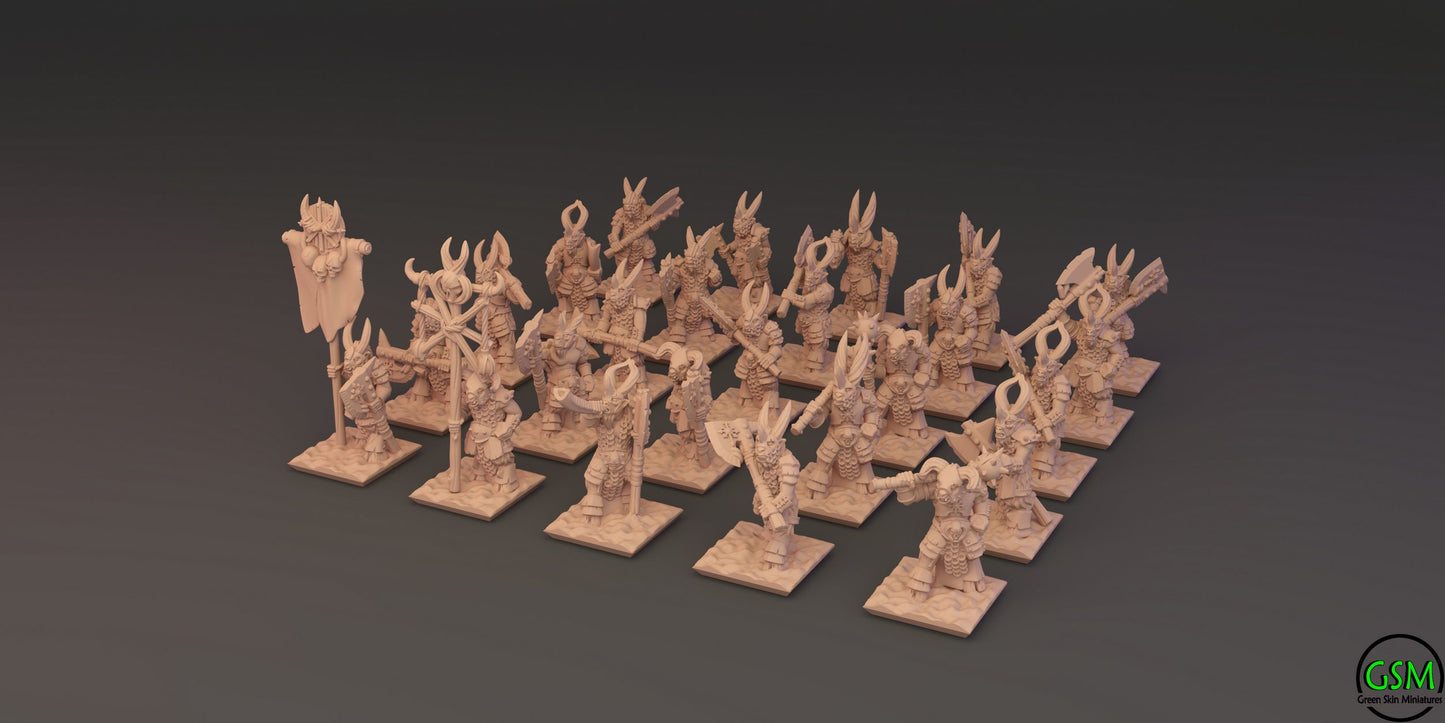 Beastmen 10mm Resin Wargaming Miniatures - Bestigors - For tabletop and war games