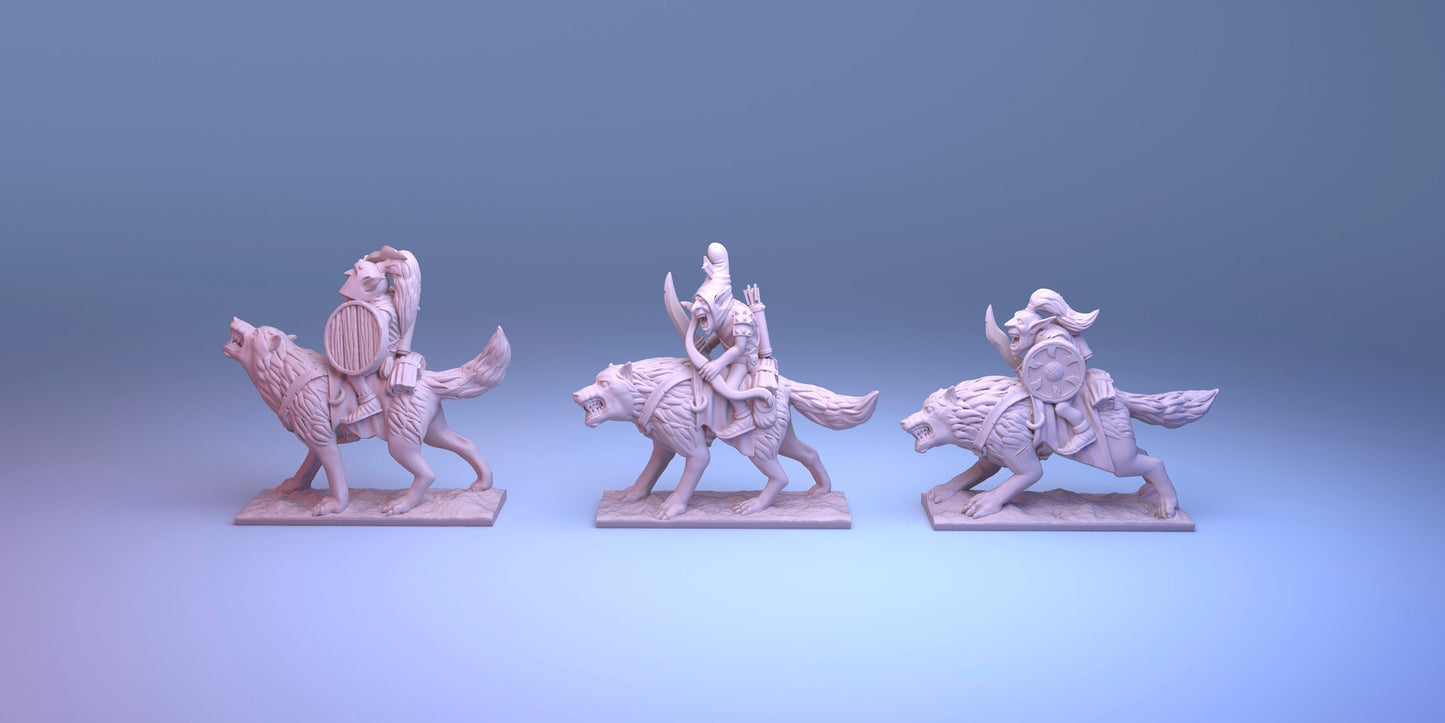 Goblin Army 10mm Resin Wargaming Miniatures - Goblin Wolf Riders - For tabletop and war games - Greenskin Miniatures