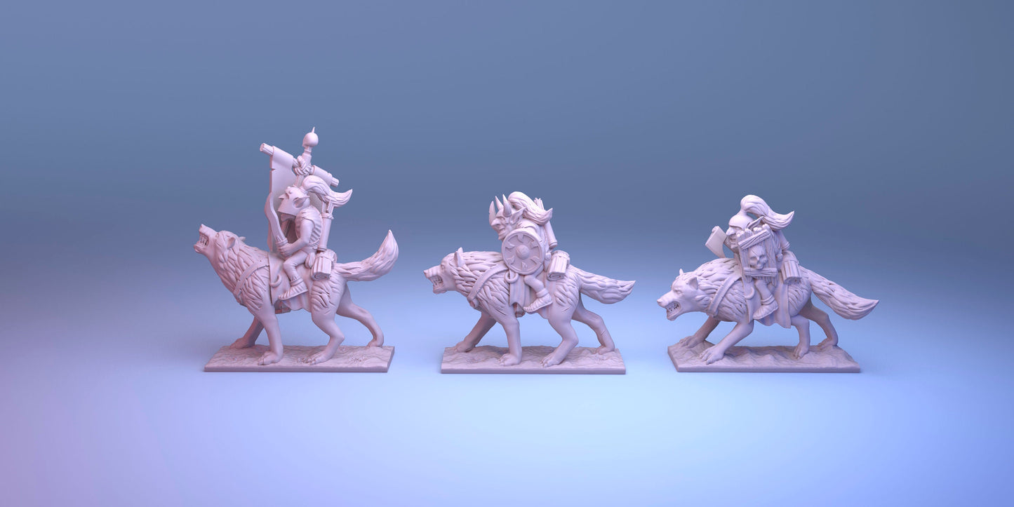 Goblin Army 10mm Resin Wargaming Miniatures - Goblin Wolf Riders - For tabletop and war games - Greenskin Miniatures